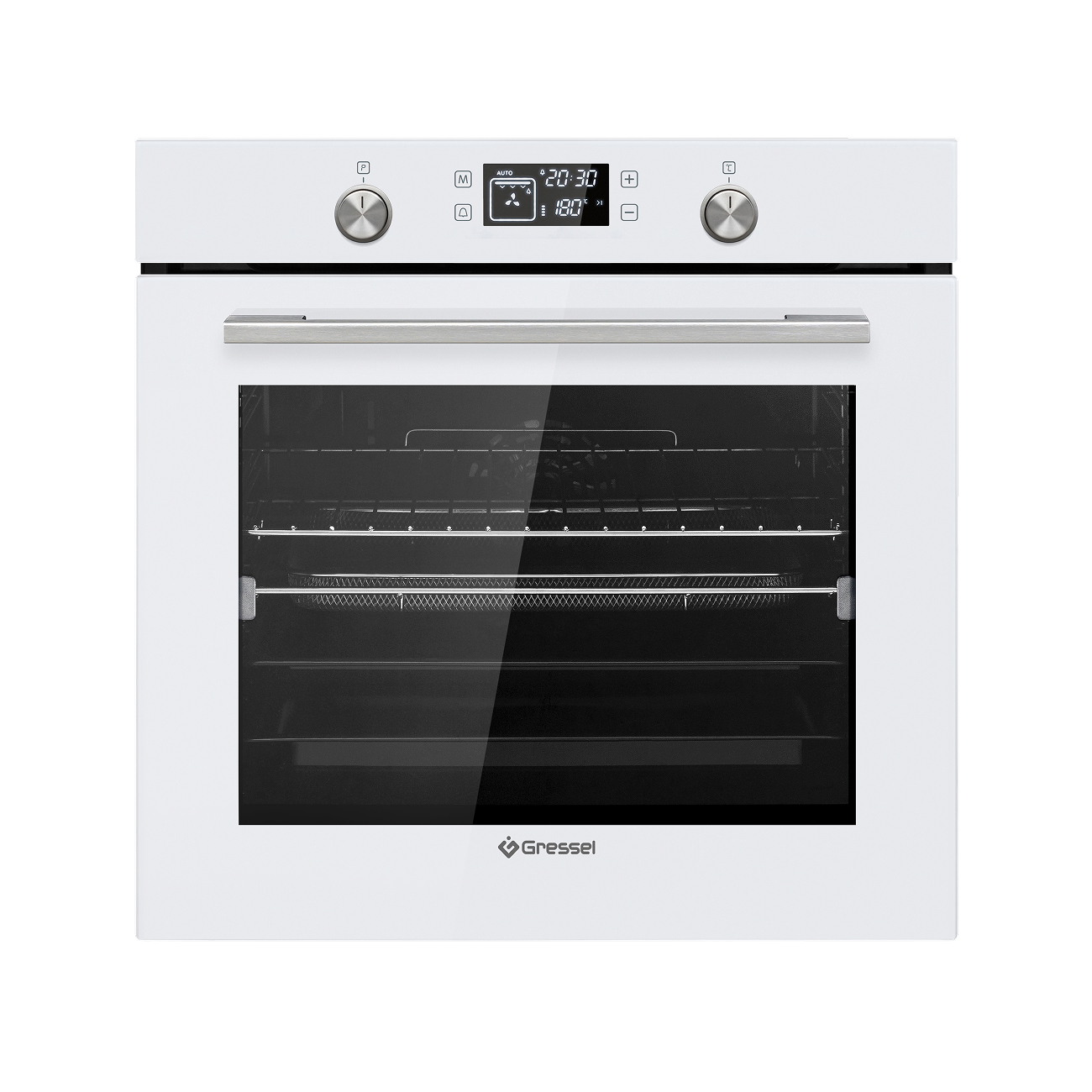 Встраиваемый духовой шкаф Gressel U6EC69110, 60см, 9 режимов работы, двойной гриль, 3D конвекция, режим разморозки + противень Wellfry