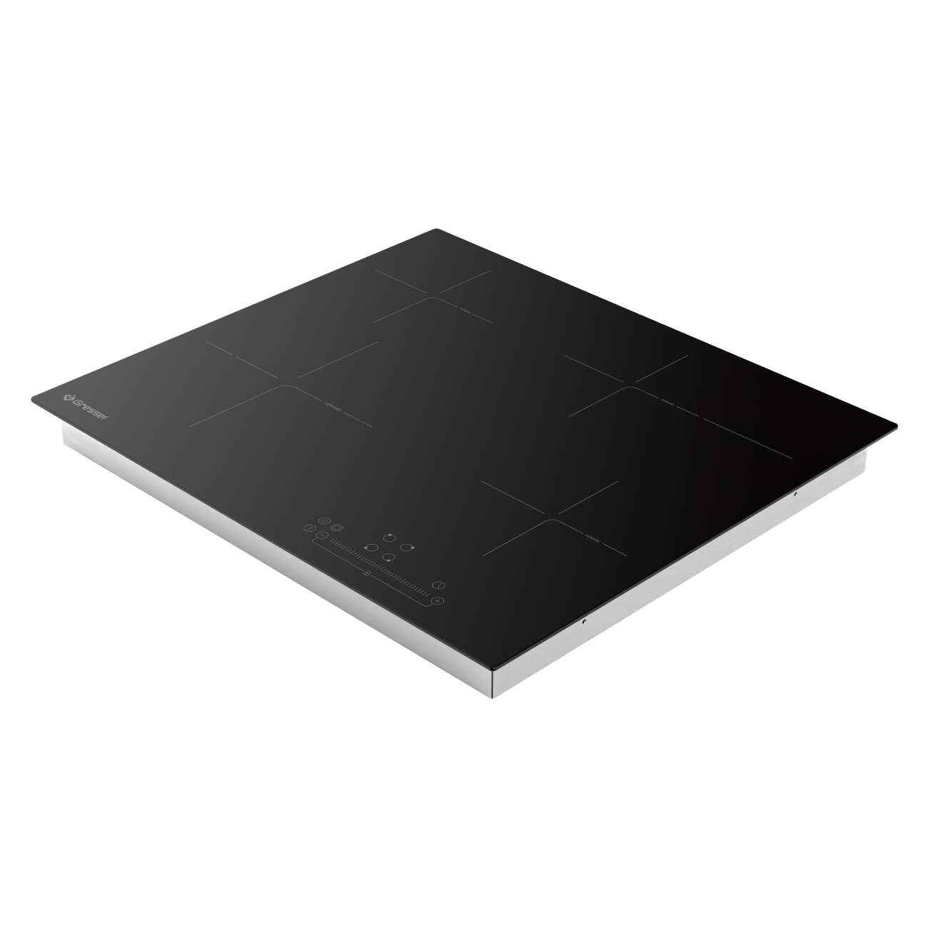 Встраиваемая электрическая варочная панель GRESSEL U60D24S011, 60 см, 6600Вт, индикатор остаточного тепла, зона расширения, управление Slider control, блокировка, таймер
