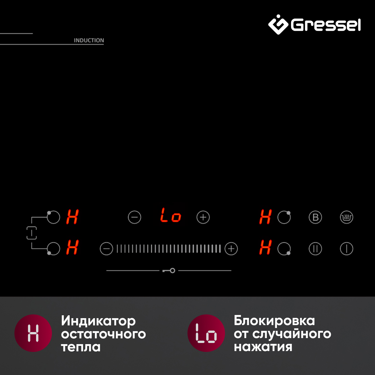 Комплект бытовой техники GRESSEL U66I69M84S01 (духовой шкаф 60см и варочная панель индукционная 60см)