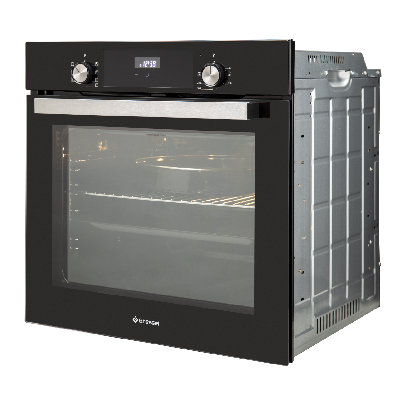 Встраиваемый духовой шкаф Gressel U6EB68005 60см, 7 режимов, 80л, конвекция, двойное стекло, гриль, таймер