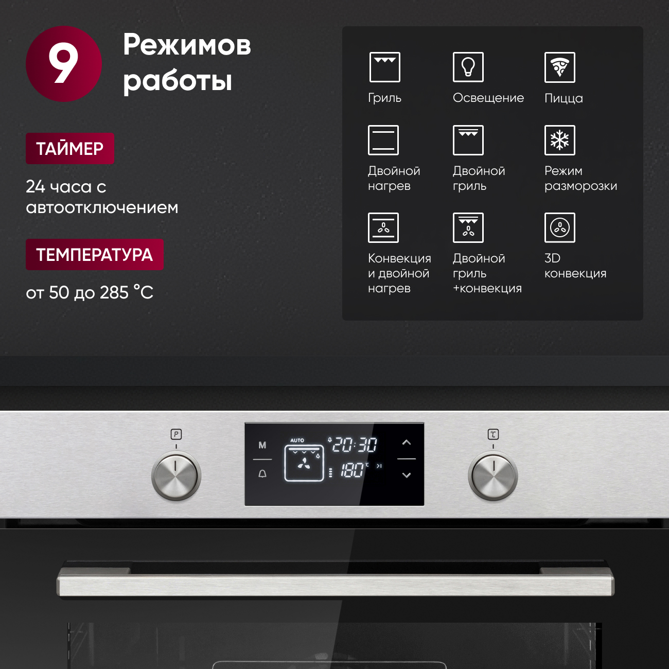 Комплект бытовой техники GRESSEL U66I69M84S01 (духовой шкаф 60см и варочная панель индукционная 60см)