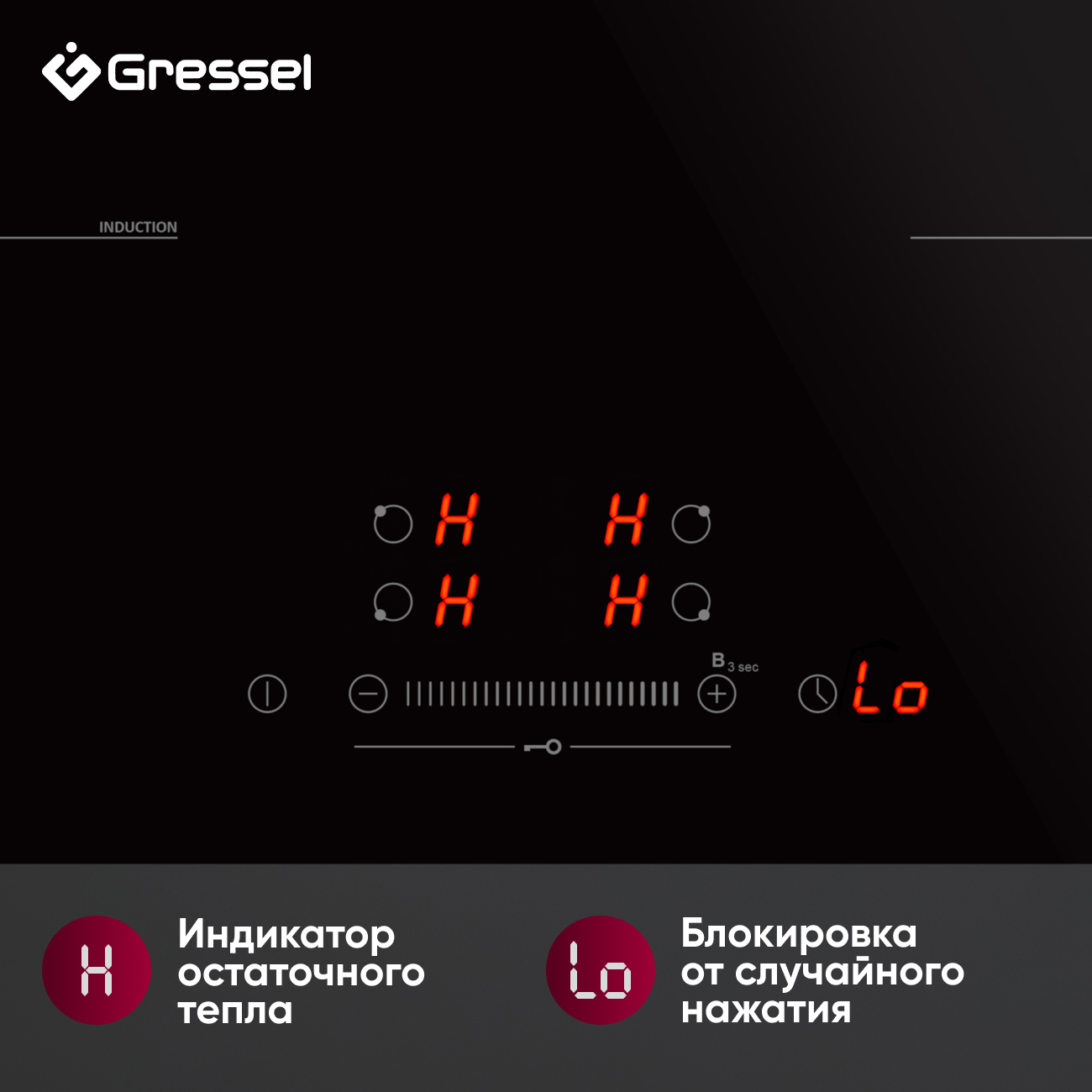 Комплект бытовой техники GRESSEL U66I57S74S01 (духовой шкаф 60см и варочная панель индукционная 60см)