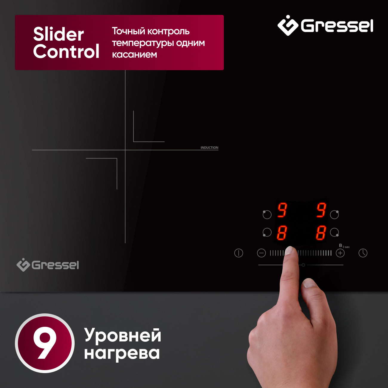 Комплект бытовой техники GRESSEL U66I57S74S01 (духовой шкаф 60см и варочная панель индукционная 60см)