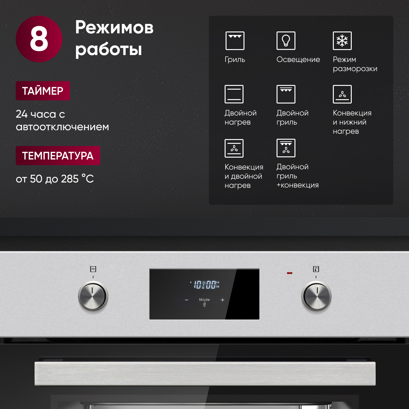 Комплект бытовой техники GRESSEL U66D58M14S01 (духовой шкаф 60см и варочная панель стеклокерамическая 60см)