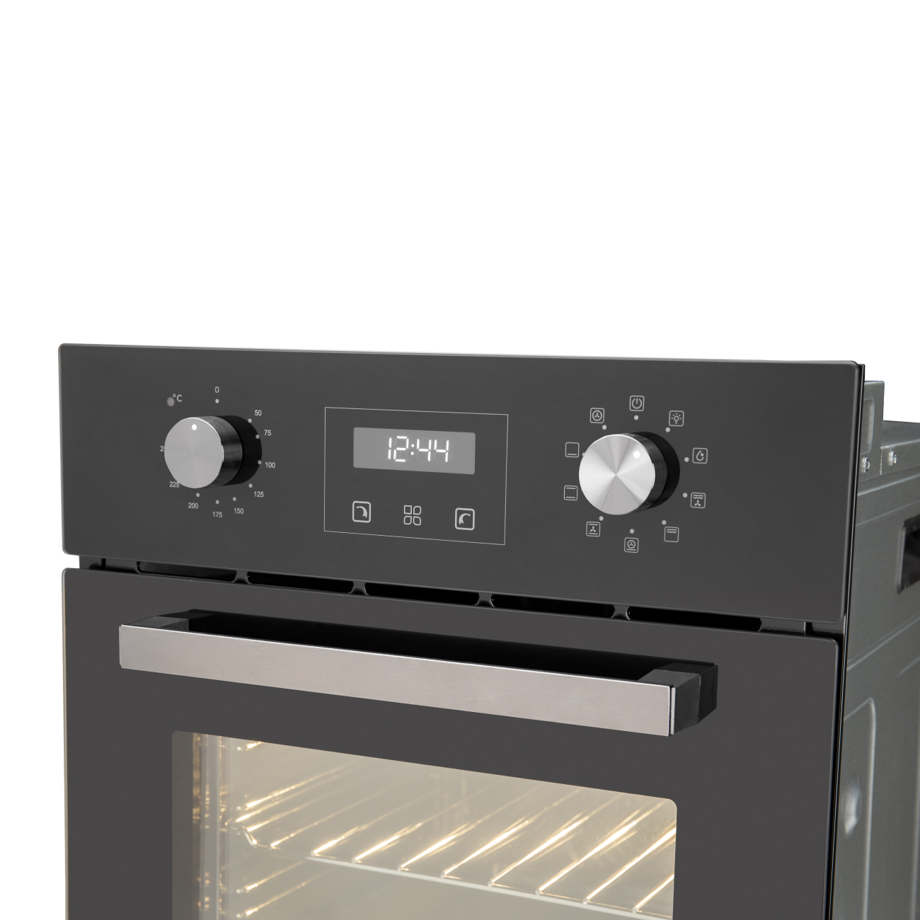 Встраиваемый духовой шкаф GRESSEL U4ES59001 45см, 50л, 9 режимов, двойной гриль, тройное стекло, стеклянная панель, 3D-конвекция, доводчик дверцы, таймер
