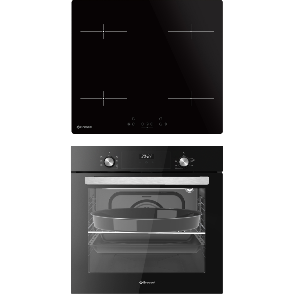 Комплект бытовой техники GRESSEL (духовой шкаф 60см U6EB68005 и варочная панель индукционная 60см U60I74S000)
