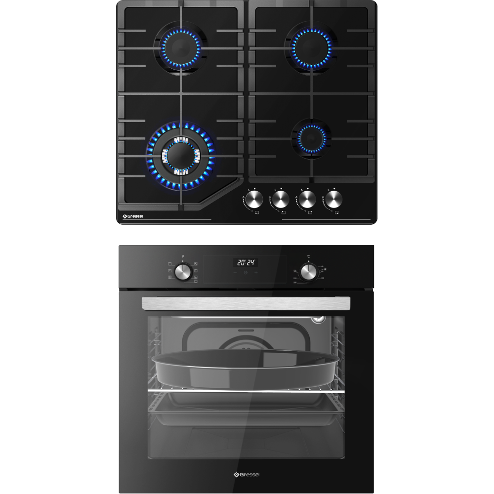 Комплект бытовой техники GRESSEL (духовой шкаф 60см U6EB68005 и варочная панель газовая 60см U60V41B011)