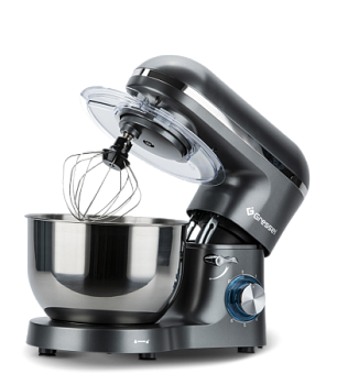 Планетарный миксер Gressel GRM-3002 с чашей, 1400 Вт, 6 скоростей, серый