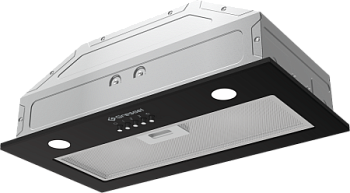 Встраиваемая вытяжка Gressel GR52B2 52 см (полновстраиваемая), LED подсветка, 3 скорости, GlassShield Control, режим отвода и рециркуляции, механическое управление, черная