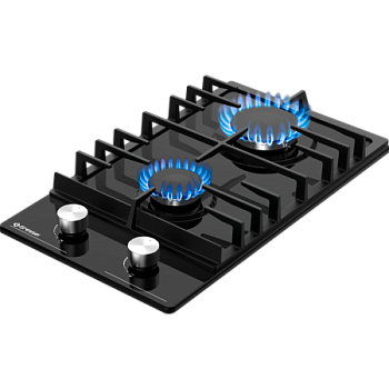Газовая варочная панель GRESSEL U30V20B001 30 см, эмалированная сталь, автоматический розжиг, газ-контроль, чугунные решетки