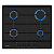 Газовая варочная панель GRESSEL U60V40B000 60 см, чугунные решетки, автоподжиг, эмалированная сталь, цвет черный