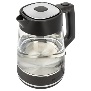 Электрический чайник Gressel GRK-1116, 1.7л, 2200Вт, защита от перегрева, контроллер Strix, подсветка, сетчатый фильтр, термостойкое стекло, черный