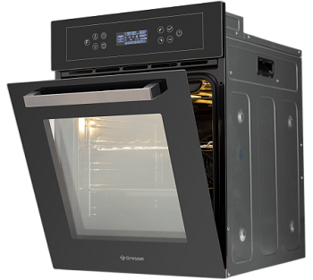 Встраиваемый духовой шкаф GRESSEL U4ES99000 45см, 10 режимов, двойной гриль, тройное стекло, сенсорная стеклянная панель, 3D-конвекция, доводчик дверцы, таймер